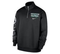 Boston Celtics Courtside Men's Nike NBA Club 1/2-Zip Top - Black - Cotton/Polyester L