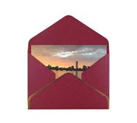 Boston Charles River City Skyline Sunset Blank Cards With Envelopes,Greetings Single Cards With Envelopes,Send To A Close Friend