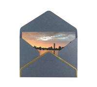 Boston Charles River City Skyline Sunset Blank Cards With Envelopes,Greetings Single Cards With Envelopes,Send To A Close Friend