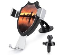 Boston Charles River City Skyline Sunset Car Phone Mount Universal Cell Phone Holder for Dashboard Windshield Air Vent, Rotatable Adjustable Automobile Cradle, Compatible with All 4-6 Inch Smartphone