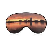 Boston Charles River City Skyline Sunset Sleep Mask,Adjustable Strap Sleeping Mask, Complete Light Blocking Sleep Shade Cover,Soft Breathable Comfortable Blindfold for Women and Men