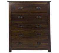 Boston Chest - 5 Drawer - Dark Wood
