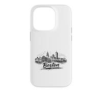 Boston City Skyline Urban Sketch Drawing Case for iPhone 14 Pro