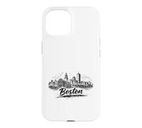 Boston City Skyline Urban Sketch Drawing Case for iPhone 15