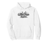 Boston City Skyline Urban Sketch Drawing Pullover Hoodie