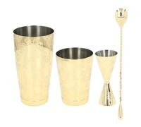 Boston Cocktail Shaker Set Stainless Steel Vintage Print Strainer Set Medium Capacity for Bar Ambience (Type 3)