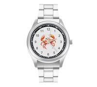 Boston Crab Men's Casual Watch with Stainless Steel Strap Alloy Quartz Wrist Watches