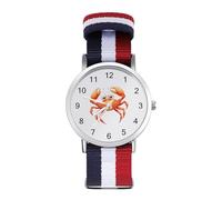 Boston Crab Sport Watch for Men Women Nylon Strap Wrist Watch Analog Quartz Watch