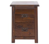 Core Boston Elegant Dark Pine 2 Drawer Petite Bedside Cabinet