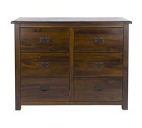 Core Products Tilsbury 3+3 Drawer Wide Chest, Brown