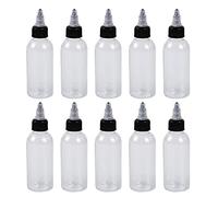 Boston Dispensing Squeeze Bottles, 10 Pack PET Plastic Round Bottle with Twist Top Cap, Empty Boston Dispensing for Icing, Cookie Decorating, Sauces, Condiments, 80ML