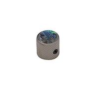 Boston Dome Knob with Abalone Insert 18 x 18 mm with Screw Black Nickel