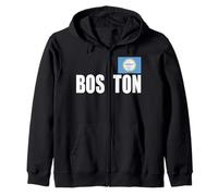 Boston Flag Massachusetts Unisex Hooded Sweatshirt Zip Hoodie