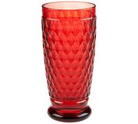 Boston Highball Glasses Set of 4 - Premium Crystal Glass - Red - 13.5 Ounces