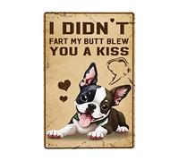 Boston I Didn't Fart My Butt Blew You a Kiss Vintage Aluminum Metal Poster Sign Decor-Retro Metal Tin Sign for Garden, Home Wall Decor, Bedroom, Signs Gift 8x12 Inch
