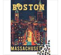 Boston in Massachusetts 1000-piece puzzle for adults | a fun way to enjoy a quiet evening in a new home before unpacking all the moving boxes arrive to enjoy at home38x26cm