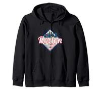 Boston in Massachusetts America Vintage USA Souvenir Zip Hoodie