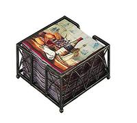 Boston International BID54 Antique Brass Cocktail Napkin Caddy, Arch Design, Cardboard