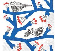 Boston International C748240 Marimekko Cocktail Napkins, Paper, Pakkanen-Blue
