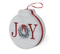 Boston International Christmas Ornament Tree Decoration, 5-Inches, Joy Wreath