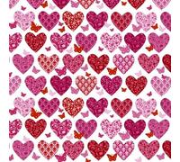 Boston International Cocktail Napkins Disposable 3-Ply Paper Party Napkin Pack, 5" x 5", Mixed Hearts, 20-Count