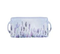 Boston International Decorative Melamine Serving Tray with Handles, Large 18" x 8.75", Lavender
