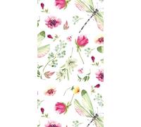 Boston International Dinner Napkins Disposable 3-Ply Paper Guest Hand Towels Party Supplies, 8.25" x 4.5", Summer Fields, 16-Count