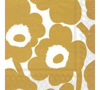 Marimekko Unikko napkins 33x33 cm 20-pack white-gold