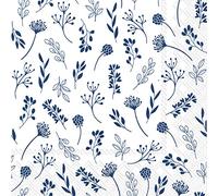 Boston International IHR 20-Count 3-Ply Lunch Paper Napkins, 6.5 x 6.5-Inches, Tilda White Dark Blue