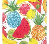 Boston International IHR 3-Ply Cocktail Beverage Paper Napkins, 20-Count, 5 x 5-Inches, Fruity Fruits