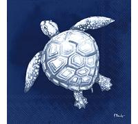 Boston International IHR 3-Ply Paper Napkins, 20-Count Cocktail Size, Dark Sea Sea Turtle