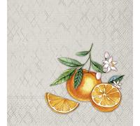 Boston International IHR 3-Ply Paper Napkins, 20-Count Cocktail Size, Orange Grey