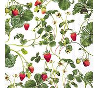 Boston International IHR 3-Ply Paper Napkins, 20-Count Lunch Size, Erdbeere