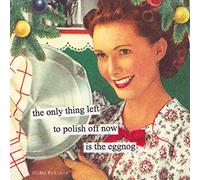 Boston International IHR Anne Taintor, 20 Count Cocktail Beverage Paper Napkins, 5 x 5-Inches, Eggnog