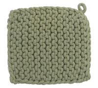 Boston International Knitted Cotton Chunky Potholder with Hanging Loop, 8" x 7.5", Sage Green