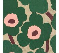 Boston International L552625 IHR Marimekko Lunch Paper Napkins, Unikko Green Rose