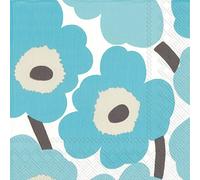 Boston International L552642 IHR Marimekko Floral Lunch Paper Napkins, 6.5" x 6.5", Unikko Turquoise