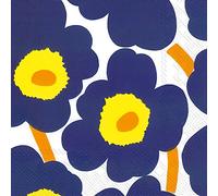 Boston International L552644 IHR Marimekko Floral Lunch Paper Napkins, Unikko Dark Blue