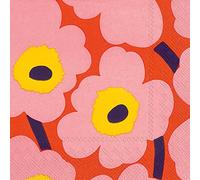 Boston International L552657 IHR Marimekko Floral Lunch Paper Napkins, Unikko Rose/Orange