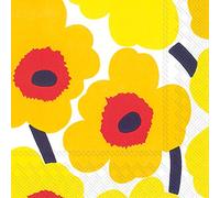 Boston International L552671 Ihr Marimekko Floral Lunch Paper Napkins, Unikko Dark Yellow