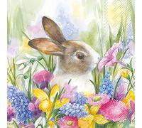 Boston International L814300 IHR 3-Ply Lunch Paper Napkins, Ruby in The Meadow