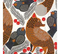 Boston International L823190 IHR Marimekko Paper Napkins, Ketunmarja White