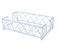 Boston International Metal Napkin Holder Caddy, Guest, Silver Leaf Arch