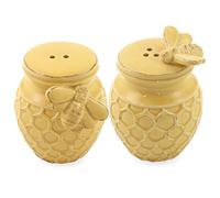 Boston International Stonewear Salt & Pepper Shakers, Set of 2, Honeycomb Reduxe