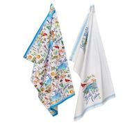 Boston International Tea Towels Rosanne Beck State Collection Set of 2 Soft & Absorbent Reusable Cotton Dish Cloths, 28" x 18", North Carolina
