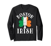 Boston Irish Ireland Flag Lucky Clover St. Patrick’s Day Long Sleeve T-Shirt