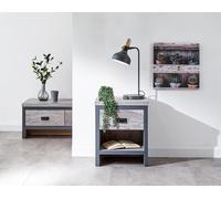 GFW Boston Single Drawer Grey Lamp Table - Size: 39 x 43 x 52cm - Wilko