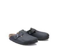 Boston Leather Clogs Black