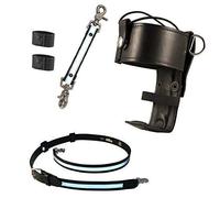 Boston Leather Firefighter's Bundle Reflective Anti-Way Radio Strap with 2 Cord Holders Universal Firefighter Radio Mounts