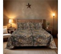 Boston Linen Company Realtree Xtra Camo Bedding Twin Sheet Set 3 Piece Polycotton Rustic Farmhouse Bedding for Lodge, Cabin & Hunting Bed Set - Perfect for Outdoor Camouflage Bedroom - (39"x75")